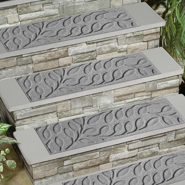 Matterly WaterHog Brittney Leaf 8.5 in. x 30 in. Indoor Outdoor Stair